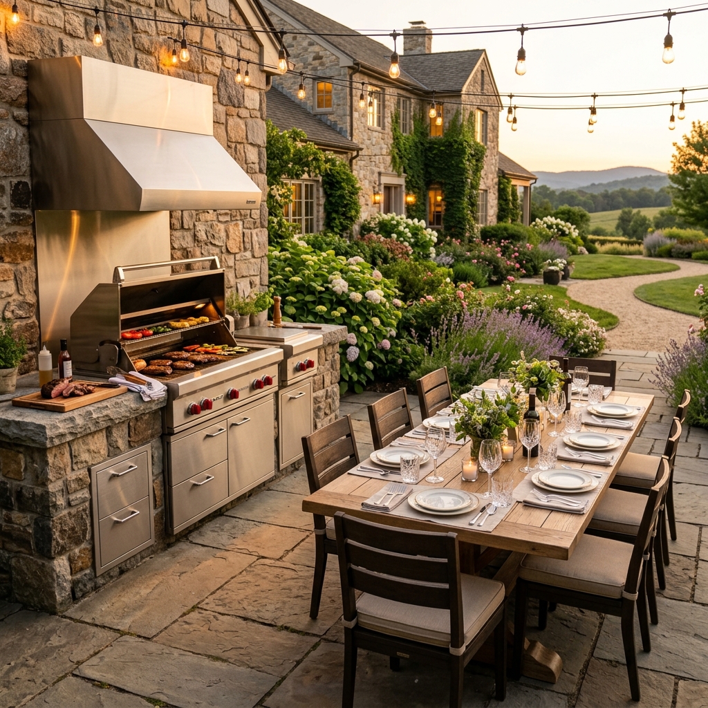Outdoor BBQ setup